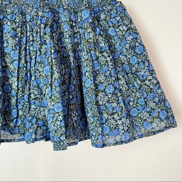 Gap Blue Floral Smocked Layered Mini Skirt XS - Picture 4 of 5
